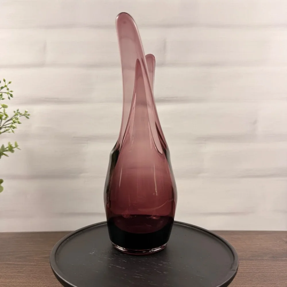 Viking Epic Split Vase Amethyst Purple Art Glass Mid Century MCM